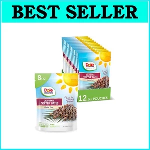 California Chopped Dates - 8 Oz Resealable Bag, Pack of 12, Gluten-Free Snack - Picture 1 of 4