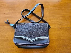 Montana Silversmith Brown Genuine Leather Shoulder Purse Medium - Picture 1 of 9
