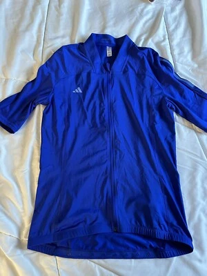 Adidas Bike Cycling Short Sleeve Full Zip Shirt S The Jersey (HT3656) Blue - Image 1 of 4