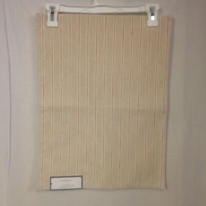 THRESHOLD NEW 1-Placemat Yarn Dyed Red Stripe Beige Cotton Linen Rectangular - Picture 1 of 3