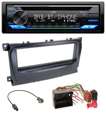 JVC Bluetooth MP3 USB DAB CD Autoradio für Ford Focus C-Max Galaxy ab 2007 schwa - Bild 1 von 4