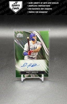 2024 Topps Chrome Black Matt Mervis CBA-MME Green Refractor Auto /99 Marlins - Image 1 of 2