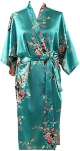 Ladies plus Loose Satin Kimono Robe Dressing Gown Wedding Bridesmaid Sleepwear B - Picture 1 of 12