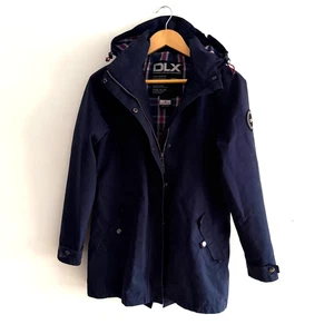 DLX Waterproof Jacket Women Size S UK 10 Navy Breathable Windproof Taped Seams - Picture 1 of 19