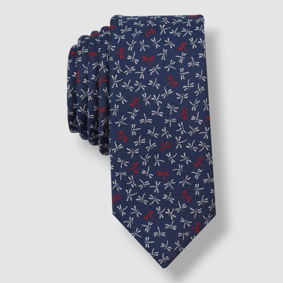 Bar III Men's Blue Dragonfly Conversational Skinny Pointed Tie 55x 2.5 in - Image 1 of 1