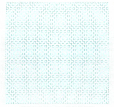 Sashiko  Sampler Printed Fabric Col: 9  Persimmon Flower design on white cotton. - Image 1 of 4