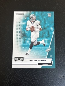Tarjeta de novato azul Playoff Jalen Hurts Goal Line 2020 RC #214 Eagles - Imagen 1 de 2