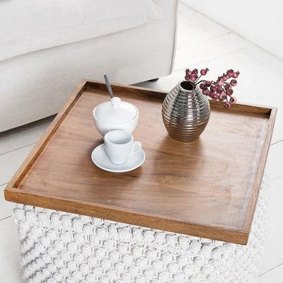 Massives Tablett Makassar 50cm Sheeshamholz ServierTablett FrühstücksTablett - Bild 1 von 4