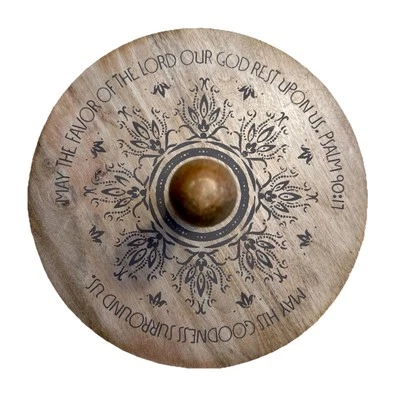 mary & martha lazy susan Wood Handcrafted His Goodness 89533 - Image 1 of 4