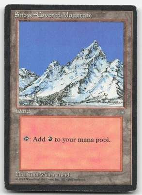 MTG Ice Age #349 Snow-Covered Mountain HP - Image 1 of 2