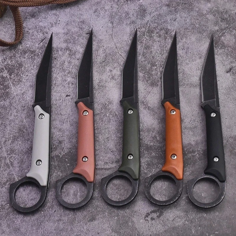 Cuchillo de hoja fija para cuello defensa personal supervivencia exterior funda táctica de emergencia Foto 1 de 4