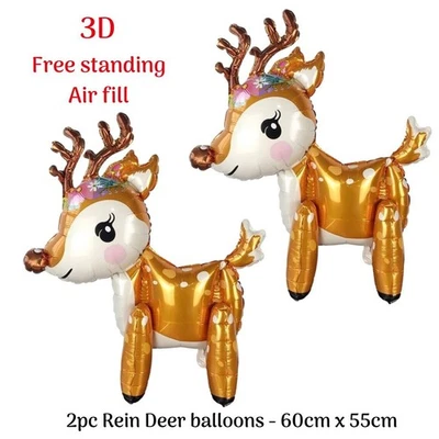 3D Reindeer Rudolph foil balloon Christmas standing Reindeer foil decorations — 第 1/2 张图片