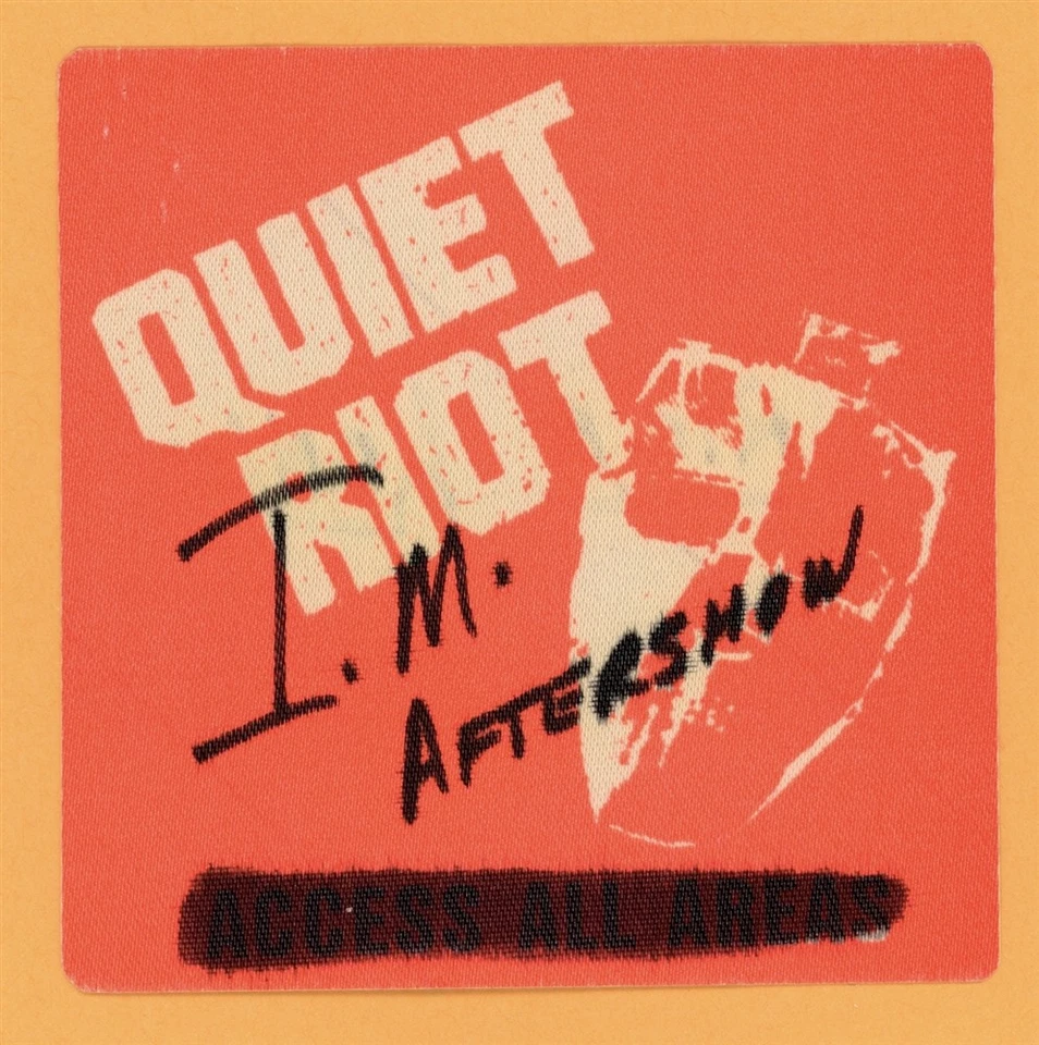 Quiet Riot 1983 Mental Health Concert Tour AFTER SHOW Backstage Pass - Image 1 of 1