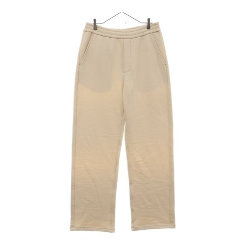 Pantalone felpato PRADA triangolo logo placca beige UJP226