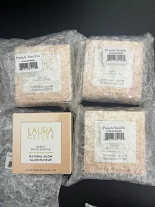 Laura Geller Baked Highlighter Natural Glow FRENCH VANILLA 0.06oz - LOT OF 4 - Picture 1 of 3