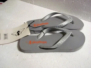 POPFLOPS Infradito/Sandali Donna Argento Taglia 5/6 - NUOVI con etichette - Foto 1 di 4