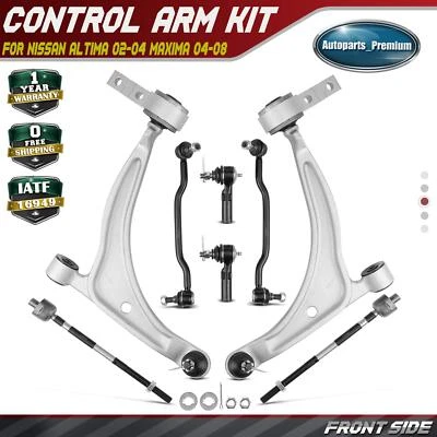 8x Brazo de control delantero y barra estabilizadora enlace y extremo de varilla de amarre para Nissan Altima Máxima Foto 1 de 4