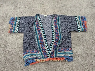 Umgee USA Retro Cardigan Women's Medium Open Front Floral Lightweight - Image 1 of 4