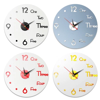 3D DIY Modern Frameless Wall Clock Large Number Stick-on Wall Clock Home Decor - image 1 of 4