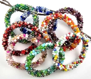Stretch-Armband Schmuck Armband Glasperlen 3x4mm facettiert SERAJOSY - Bild 1 von 13