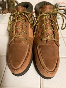 VINTAGE Timberland Shoes Womens 8.5 Boots Outdoor Hiking Safari 90s Beige VHTF - Picture 1 of 22