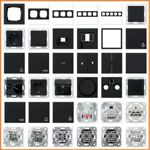 GIRA System 55 E2 Schwarz matt USB Steckdose Rahmen Schalter Wippe Taster - Bild 1 von 42