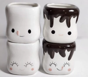 Marshmallow Mini Cup With Faces Setof 4 - Picture 1 of 4