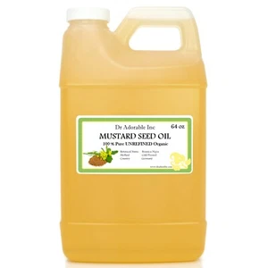 64 OZ/HALF GALLON ORGANIC MUSTARD SEED CARRIER OIL COLD PRESSED PURE  - Picture 1 of 5
