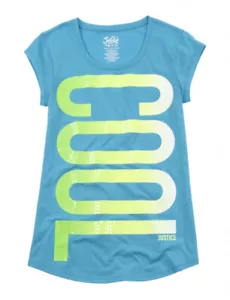 NUEVO CON ETIQUETAS Camiseta Justice Girls COOL Ombre Bling Turquesa 8 NUEVA - Imagen 1 de 1