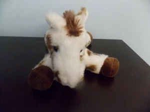 Aurora Flopsie Plüschtier Stofftier Spielzeug weiß/braun gepunktet 7 Zoll langes Pferd guter Zustand - Bild 1 von 2