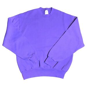 VTG 90s JERZEES Purple Sweatshirt M Blank Crewneck Pullover USA MADE Grunge