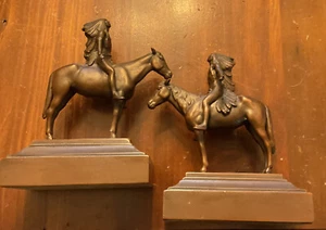 1927 Bronze Indian "Appeal to the Great Spirit" Pair Bookends - Picture 1 of 9