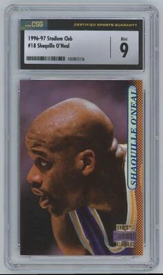 1996-97 Stadium Club Shaquille O'Neal CSG 9 Basketball Cards #18 - Image 1 of 2