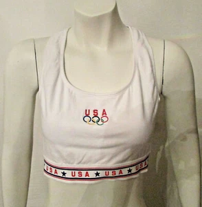 Vtg 1996 Atlanta Olympics USA Embroidered Logo JC Penney Sports Bra 38C XL White - Picture 1 of 8