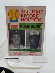 1979 Topps Roger Maris Hank Aaron #413 detentori record di tutti i tempi - Foto 1 di 2