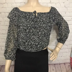 Abercrombie & Fitch Women’s Bodysuit top Off-the-shoulder Chiffon Size Small - Bild 1 von 10