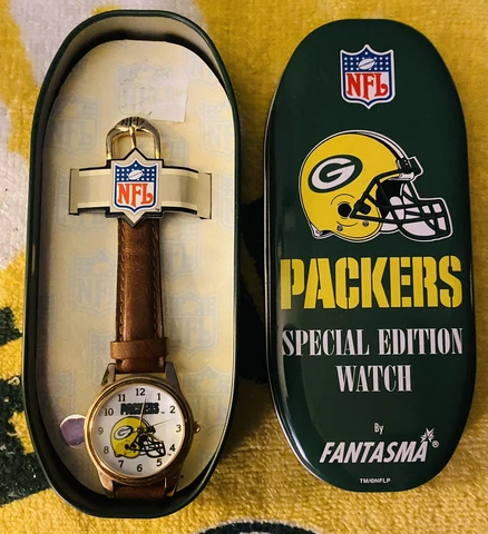 Green Bay Packers NFL Special Edition Watch By Fantasma With Tin Case Cover