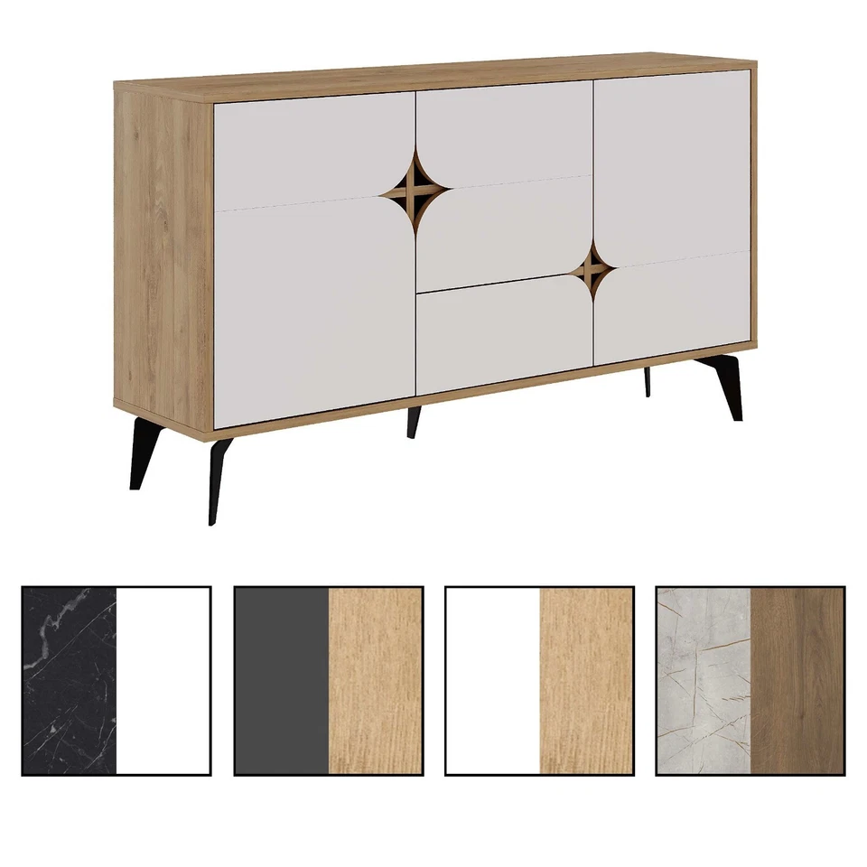 TOTÒ PICCINNI Madia Credenza STELLAR in Legno Con 3 Ante e 1 Cassetto