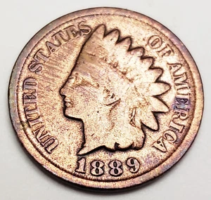 1889 P Indian Head Cent Penny CULL **FREE SHIPPING** - Picture 1 of 2