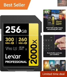 Karta SD 256 GB UHS-II, prędkość 2000x, wideo 8K, do 300MB/s dla profesjonalistów - Zdjęcie 1 z 9