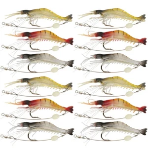 Lot Soft Shrimp Fishing Bait 8.5cm 6g Prawn Luminous Silicone Lure Saltwater - Picture 1 of 11