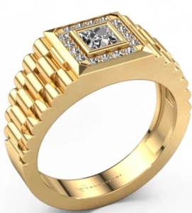 Massiver 18 K Wei?gold Diamant Ehering Set Lab Created Oval 0.70 ct Approx - Picture 1 of 5