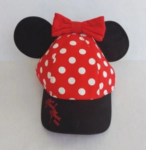 Minnie Mouse Baseball Youth Cap Hat With Ears Disney Parks XOXO Polka Dots - Picture 1 of 8