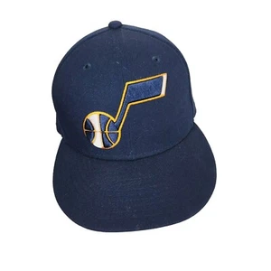 New Era Utah Jazz 59Fifty Fitted Hat Cap NBA Navy Blue 7 1/8 EUC FREE SHIPPING - Picture 1 of 9
