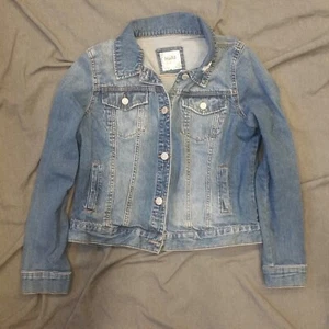 Girls Mudd Denim Jean Jacket "Bride" Size Large Button Closure - Picture 1 of 10