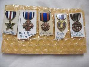 L@@K! Rare WWII USAAF USAF Veteran's Miniature Mess Dress Enamel Medals 60s 70s - Picture 1 of 4