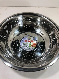 Large Heavy Duty Stainless Steel Strainers Basket Fruit Vegetable Rice Colander - Picture 1 of 7