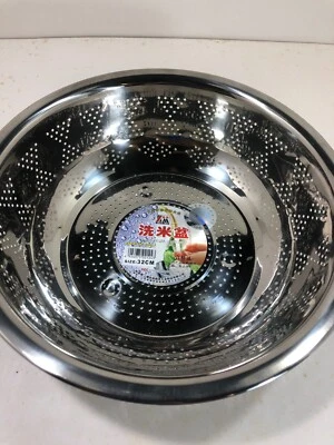 Large Heavy Duty Stainless Steel Strainers Basket Fruit Vegetable Rice Colander - Image 1 of 4