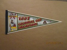 UHL Quad City Mallards Vintage Circa 1997 Colonial Cup Champions Logo Pennant