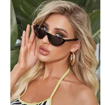 Gafas de sol de media montura para mujer moda llamativas gafas de sol de moda ropa de calle Foto 1 de 4